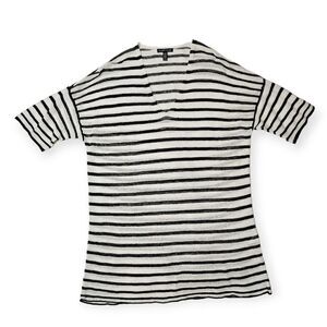 Eileen Fisher Stripe‎ Lightweight Thin Linen Blend Top Women's Size XS